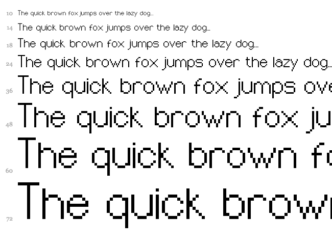 PixIdeal font waterfall